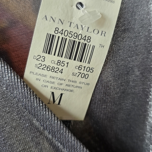 NWT Ann Taylor metallic silver top size medium - Picture 5 of 14